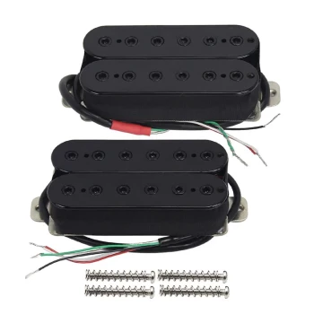 FLEOR Electric Guitar Humbucker Pickup with 12 Adjustable Hex Pole Pieces, 4-Conductor Coil Split Upgrade Modification