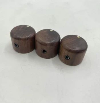 Electric Guitar and Electric Bass Potentiometer Cap, Electronic Cap for Volume and Tone Knob, Solid Wood, Rosewood, Brass Core