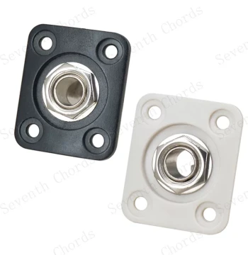 Plastic Rectangular Cover Plate for Electric Guitar Jack, Square Guitar Output Socket Interface Connection Hole