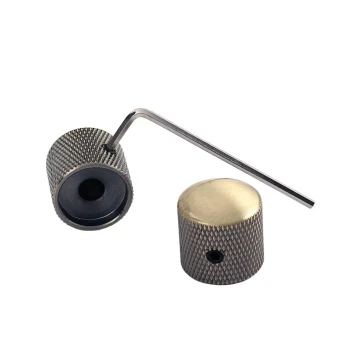 Solid Electric Guitar/Bass Knob Cap Potentiometer Electronic Cap Volume Tone Metal Knob with Adjustment Screw