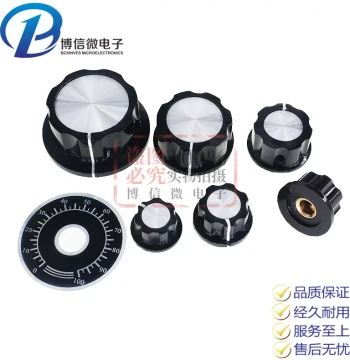 MF-A01/A02/A03/A04/A05 Bakelite Potentiometer Knob Cap with Scale Plate, Copper Core 6mm Inner Hole