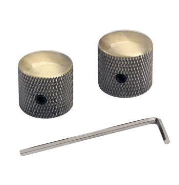Bronze Solid Metal Perforated Universal Knob Caps for Electric Guitar and Bass, Volume and Tone Potentiometer Caps