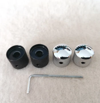 Solid Metal Electric Guitar Knobs with Holes - Potentiometer Caps for Volume and Tone, Suitable for Bass