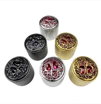 Electric Guitar Bass Knob Caps Potentiometer Caps Volume Tone Metal Knobs Engraved Knob Caps C-2002