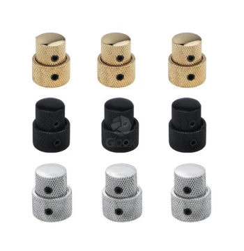 Electric Guitar & Bass Potentiometer Knob Caps - Metal Double-Layer Caps for Tone & Volume with Screw Locking Mechanism