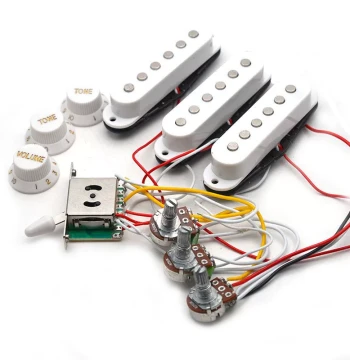 Electric Guitar Pickup Black White SSS Potentiometer Full Circuit Assembly Output