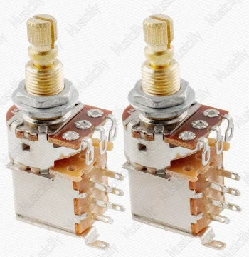 Musiclily Electric Guitar/Bass Coil-Split Push-Push Potentiometer AB250K500K Copper Switch Split Shaft