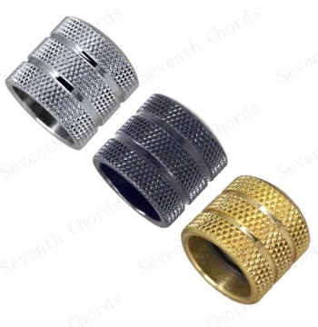 Metal Two-Groove Double Slot Electric Bass Guitar Volume Knob Bass Tone Volume Knob Potentiometer Cap