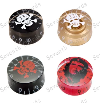 LP EPI Barrel Electric Guitar Volume Knob Tone Knob LP Electric Guitar Potentiometer Cap Printed Skull Design