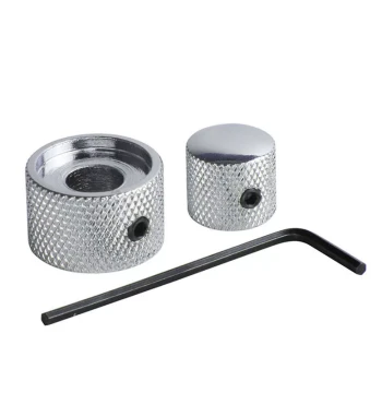 Potentiometer Knob Caps Electric Guitar/Bass Tone/Volume Metal Double-Layer Professional Accessories