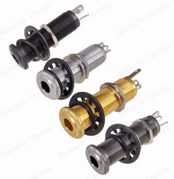 Brass Straight Threaded Tube Electric Bass Guitar Jack Output Socket Input Connector Hole