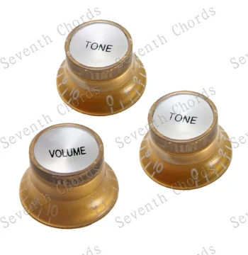 ST SQ Electric Guitar Volume Knob, Tone Control Knob, Potentiometer Cap, Gold Aluminum Sheet Set