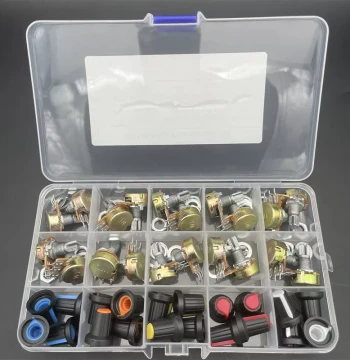 20PCS B5K10K20K/50K/100K Potentiometer Switch WH148 with Knob Cap Boxed Single Gang 15MM