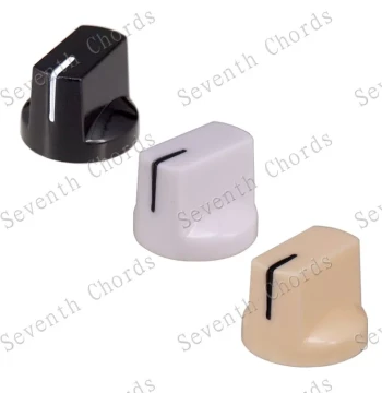 T-Shaped Electric Guitar Effect Pedal and Amp Volume Control Knob Caps - White Potentiometer Caps for Tone