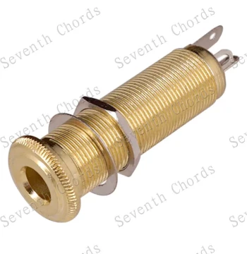 Straight-Plug Electric Bass & Guitar Jack Threaded Tube-Style Guitar Output Socket Connector Port Gold