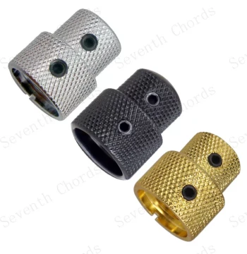 Metal Double-Layer Two-Tier Electric Bass/Guitar Volume Knob Bass Dual-Shaft Tone Knob Tuner Cap Potentiometer Cap
