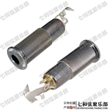 Straight-Plug Electric Guitar Jack Tube Electric Bass Socket Output Input Socket Seat Interface Connection Hole Gunmetal Black