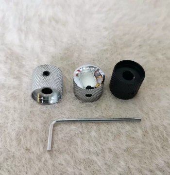 Solid Electric Guitar and Bass Knob Cap, Potentiometer Electronic Cover, Metal Volume and Tone Knob with Adjustment Screws