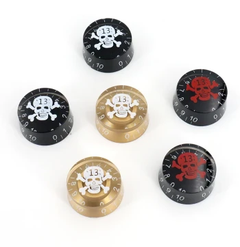 LP Electric Guitar Control Knobs with Skull Pattern - Volume, Tone, Potentiometer & Switch Caps for Guitars