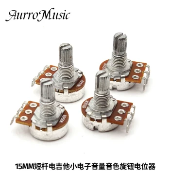 Electric Guitar Potentiometer Small Electronic 15mm Shaft Length Bass Knob Tone Knob Volume Knob 250k/500k
