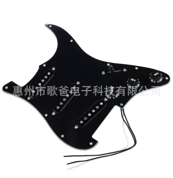 Instrument Accessories Electric Guitar White-Black-White SSS Loaded Pickguard Set (Large Potentiometer + Capacitor)