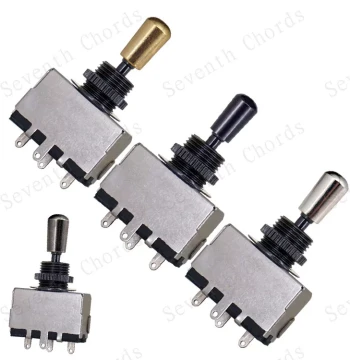 LP EPI Electric Guitar Enclosed Toggle Switch Rocker 3-Position Switch Tone Conversion Selector Switch Black + Brass Cap