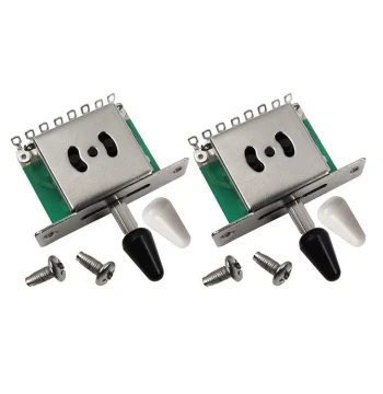 Electric Guitar 5-Way Pickup Selector Switch - Position Switch with Black and White Caps