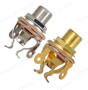 Brass Multi-Point Pickup Mono Bass Guitar Jack Output Socket Interface