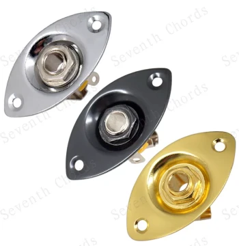 Bass Guitar Oval Cat-Eye Jack Input Output Socket Connection Port Hole Jack Recessed Style