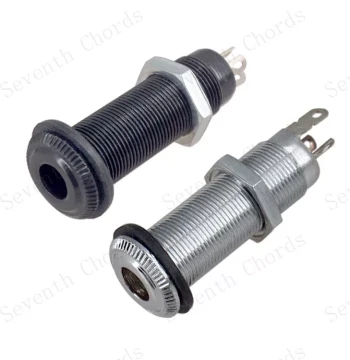 Threaded Tube Straight Plug Bass Guitar Jack Output Socket Seat Interface Connection Hole Jack Alloy Material