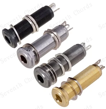 Straight-Plug Electric Bass Electric Guitar Jack Threaded Tube Guitar Output Socket Seat Interface Connection Hole