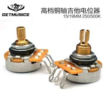 Premium Pure Copper Shaft Potentiometer 250/500K for Electric Guitar/Bass, Volume/Tone Copper Shaft Comparable to C*S