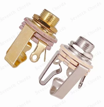 Brass Stereo Output Jack for Active Pickup Electric Guitar and Bass