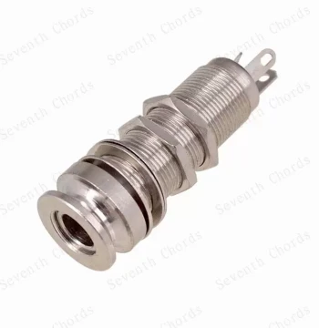 Strap Lock Electric Guitar Jack, Bass Jack, Straight-Insert Tubular Guitar Output Socket Connector Port, Silver Copper