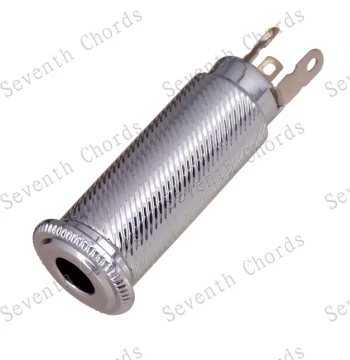 Straight-Insert Electric Guitar Jack, Tubular Bass Jack Output/Input Socket Connector Port, Silver ZLD