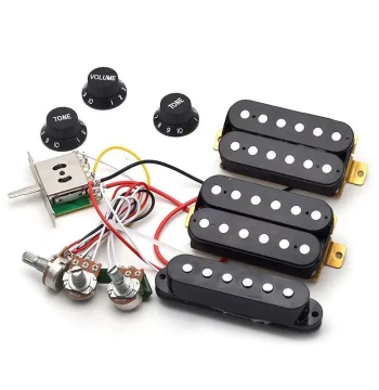ST Electric Guitar Pickup Wiring Assembly with HSH Double-Single-Double Pickups 500K Potentiometer 6.35 Output Jack