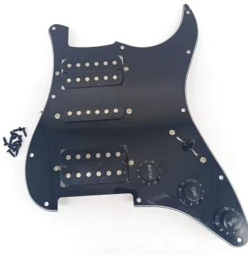Electric Guitar Accessories: STSQ HSH Configuration Pickguard with Pickups and Complete Wiring Assembly, Black