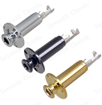 Integrated Strap Button Acoustic-Electric & Folk Guitar Jack, EQ Equalizer Output Socket, Threadless Connector