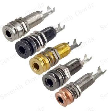 Strap Lock Electric Guitar Jack Bass Socket Electric Acoustic Guitar Threaded Tube Output Socket Connector Port