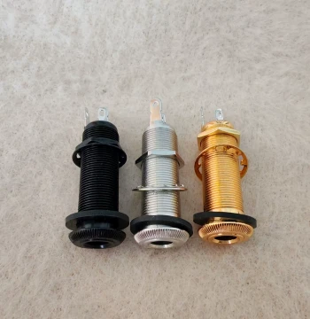 Electric Bass Small Round Threaded Jack Straight-Plug Output Socket Short-Pin Electric Guitar Audio Socket Straight Port