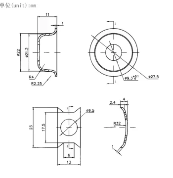 Houlang Musical Instruments Round Electric Guitar Jack Tele Hole 2-Audio Output Socket Connector Port Zero