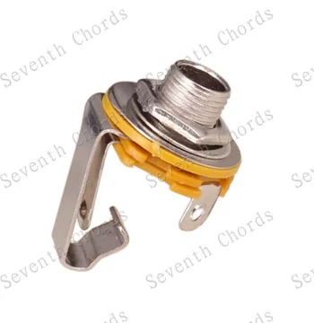 Electric Guitar Jack Socket Stereo Guitar Bass Output Socket Interface Connector with Switch F07