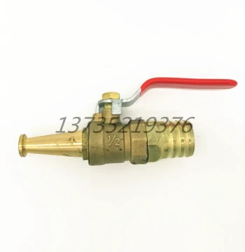 Copper Water Gun Head DN15 Brass Nozzle Fire Hose Reel High-Pressure Spray Water Hose Car Wash Mixing Tank Truck 1/2-inch 3/4-inch