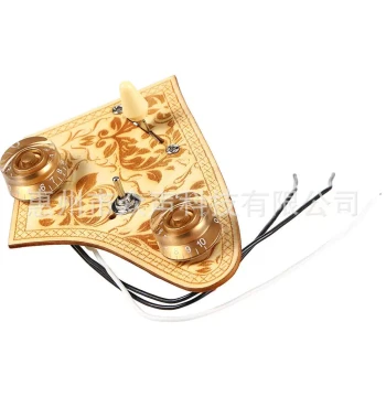 Guitar Accessories: Carved Wood Plate with Knob Wiring Kit