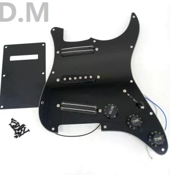 Electric Guitar Accessories: ST SQ3 Single-Ply Pickguard with Mini Humbucker Wiring Harness, SSS Pickguard Full Set, Black