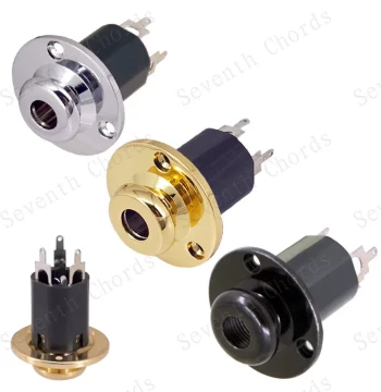 Detachable Strap Button Style Acoustic-Electric Folk Guitar Jack Socket with EQ Equalizer Output Connector