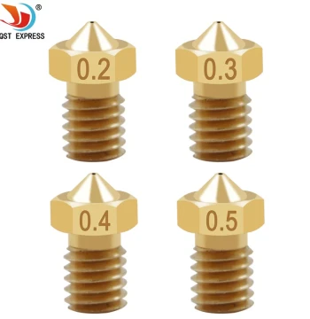 Brass Nozzle 3D Printer Accessories - M6 Thread Print Head Compatible with E3D V5/V6 for 1.75mm Filament