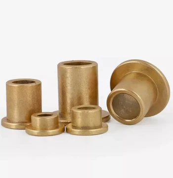 Flanged Copper Bushing with Washer Bearing Powder Metallurgy Oil-Impregnated Copper Bushing with Shoulder Step Flange Copper Sleeve Inner Diameter 1-30