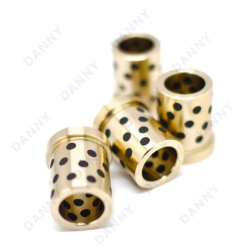JDB-8090 Sliding Bearing Flange Integrated Graphite Copper Bushing Method Flange Graphite Copper Bushing Copper Shaft Sleeve / Composite Bushing