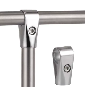 Stainless Steel Round Tube 25mm Tube Connector Display Rack Accessories Fastener Clothesline Joint Shelf Fixing Two-Way Fitting